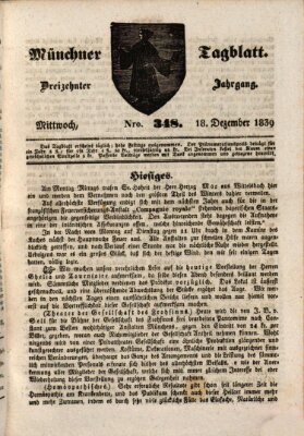 Münchener Tagblatt Mittwoch 18. Dezember 1839