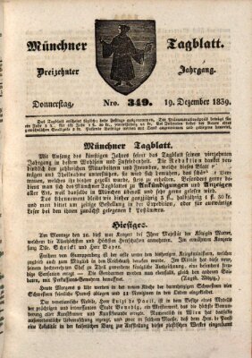 Münchener Tagblatt Donnerstag 19. Dezember 1839