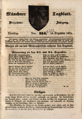 Münchener Tagblatt Dienstag 24. Dezember 1839