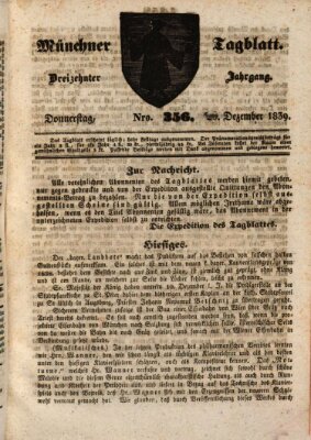 Münchener Tagblatt Donnerstag 26. Dezember 1839