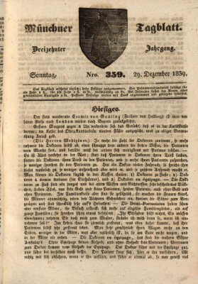 Münchener Tagblatt Sonntag 29. Dezember 1839