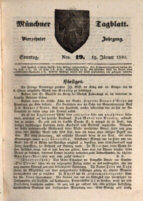 Münchener Tagblatt Sonntag 19. Januar 1840