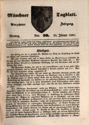 Münchener Tagblatt Montag 20. Januar 1840