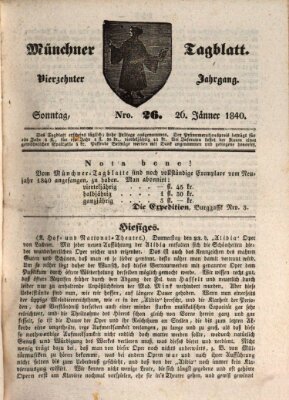 Münchener Tagblatt Sonntag 26. Januar 1840