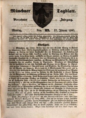 Münchener Tagblatt Montag 27. Januar 1840