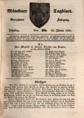 Münchener Tagblatt Dienstag 28. Januar 1840