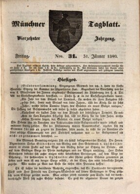 Münchener Tagblatt Freitag 31. Januar 1840