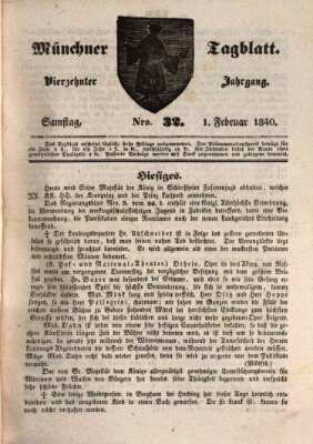 Münchener Tagblatt Samstag 1. Februar 1840