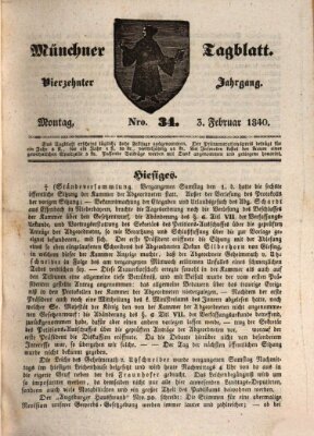 Münchener Tagblatt Montag 3. Februar 1840