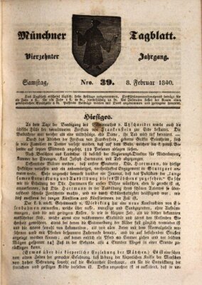 Münchener Tagblatt Samstag 8. Februar 1840