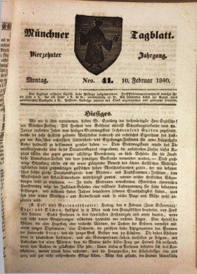 Münchener Tagblatt Montag 10. Februar 1840