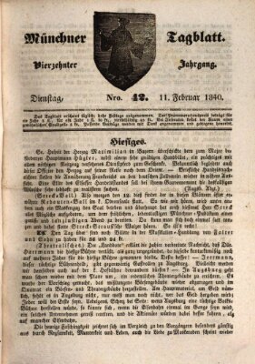 Münchener Tagblatt Dienstag 11. Februar 1840