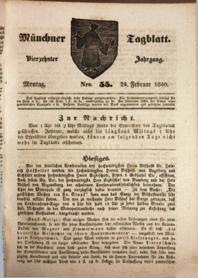 Münchener Tagblatt Montag 24. Februar 1840