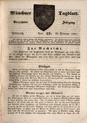 Münchener Tagblatt Mittwoch 26. Februar 1840