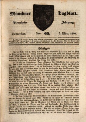 Münchener Tagblatt Donnerstag 5. März 1840