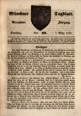 Münchener Tagblatt Samstag 7. März 1840