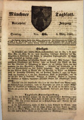 Münchener Tagblatt Sonntag 8. März 1840