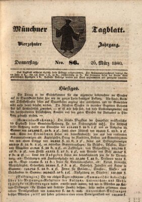 Münchener Tagblatt Donnerstag 26. März 1840