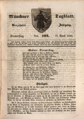 Münchener Tagblatt Donnerstag 16. April 1840