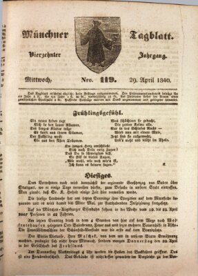 Münchener Tagblatt Mittwoch 29. April 1840