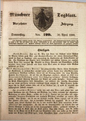 Münchener Tagblatt Donnerstag 30. April 1840