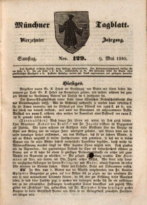 Münchener Tagblatt Samstag 9. Mai 1840