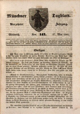 Münchener Tagblatt Mittwoch 27. Mai 1840