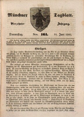 Münchener Tagblatt Donnerstag 11. Juni 1840