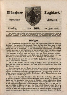 Münchener Tagblatt Samstag 20. Juni 1840