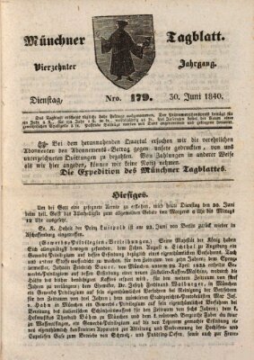 Münchener Tagblatt Dienstag 30. Juni 1840