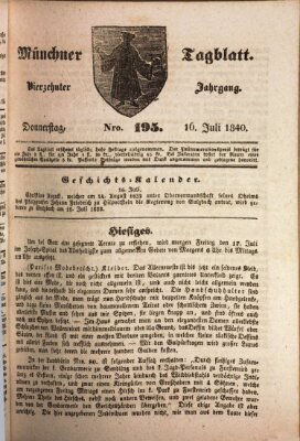 Münchener Tagblatt Donnerstag 16. Juli 1840