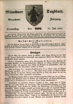 Münchener Tagblatt Donnerstag 23. Juli 1840