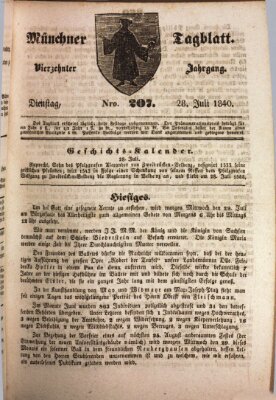 Münchener Tagblatt Dienstag 28. Juli 1840