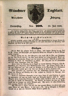 Münchener Tagblatt Donnerstag 30. Juli 1840