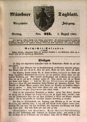 Münchener Tagblatt Montag 3. August 1840