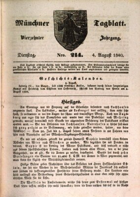 Münchener Tagblatt Dienstag 4. August 1840