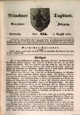 Münchener Tagblatt Mittwoch 5. August 1840