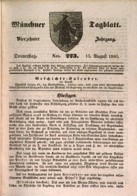 Münchener Tagblatt Donnerstag 13. August 1840