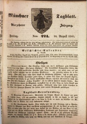 Münchener Tagblatt Freitag 14. August 1840