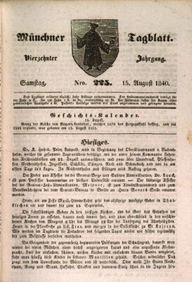 Münchener Tagblatt Samstag 15. August 1840