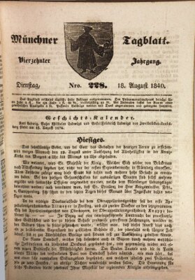 Münchener Tagblatt Dienstag 18. August 1840