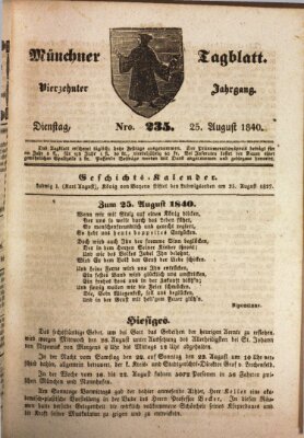 Münchener Tagblatt Dienstag 25. August 1840