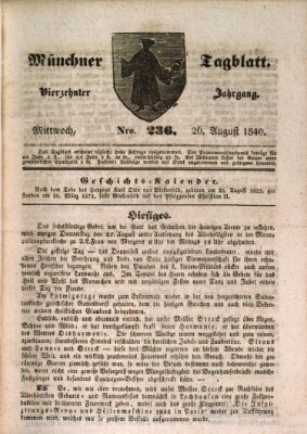 Münchener Tagblatt Mittwoch 26. August 1840