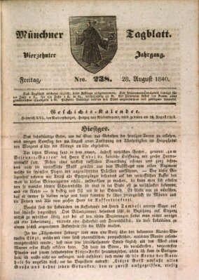 Münchener Tagblatt Freitag 28. August 1840