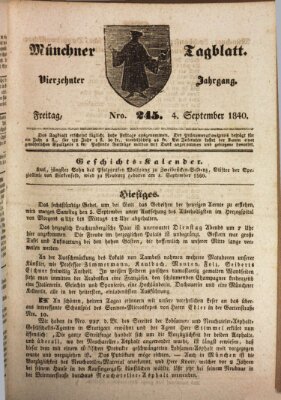 Münchener Tagblatt Freitag 4. September 1840