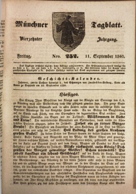 Münchener Tagblatt Freitag 11. September 1840