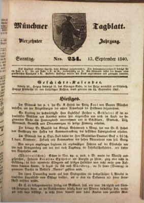 Münchener Tagblatt Sonntag 13. September 1840