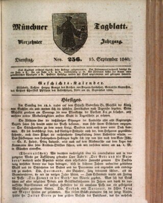 Münchener Tagblatt Dienstag 15. September 1840