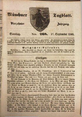 Münchener Tagblatt Sonntag 27. September 1840