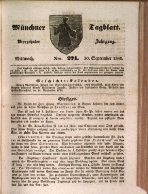 Münchener Tagblatt Mittwoch 30. September 1840